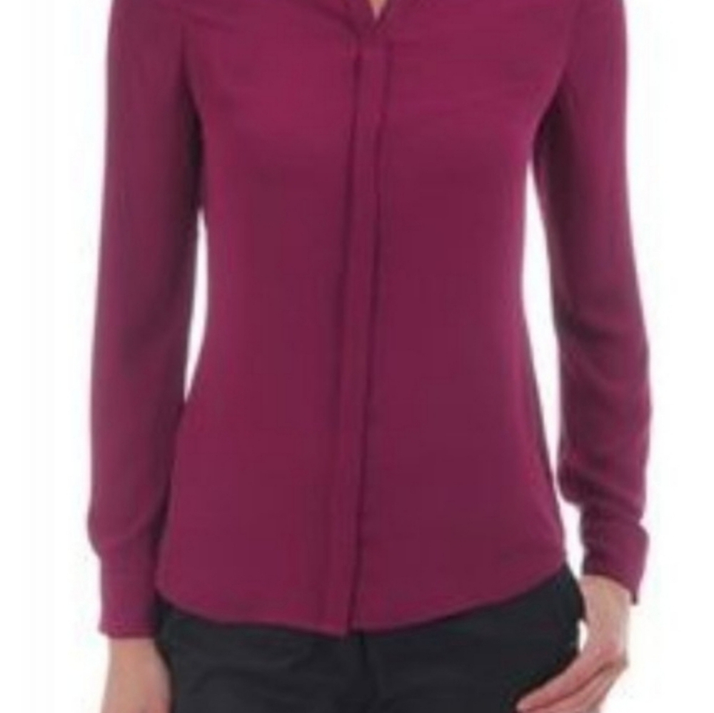 NWT Ted Baker Tiona Ottoman Pannel Classic Shirt 63-Grape Sz I US 4